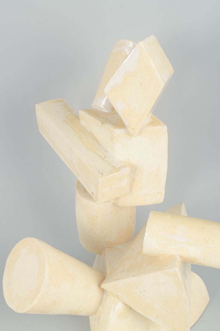 Christina Muff, contemporary Danish ceramic artist. Monumental stoneware sculpture in cubistic - 3