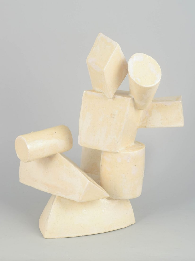 Christina Muff, contemporary Danish ceramic artist. Monumental stoneware sculpture in cubistic - 5