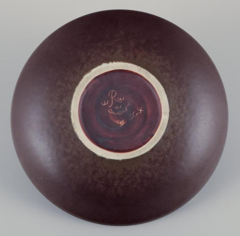 Carl Harry Stålhane for Rörstrand, Sweden. Large ceramic bowl. Glazed in green-brown - 7