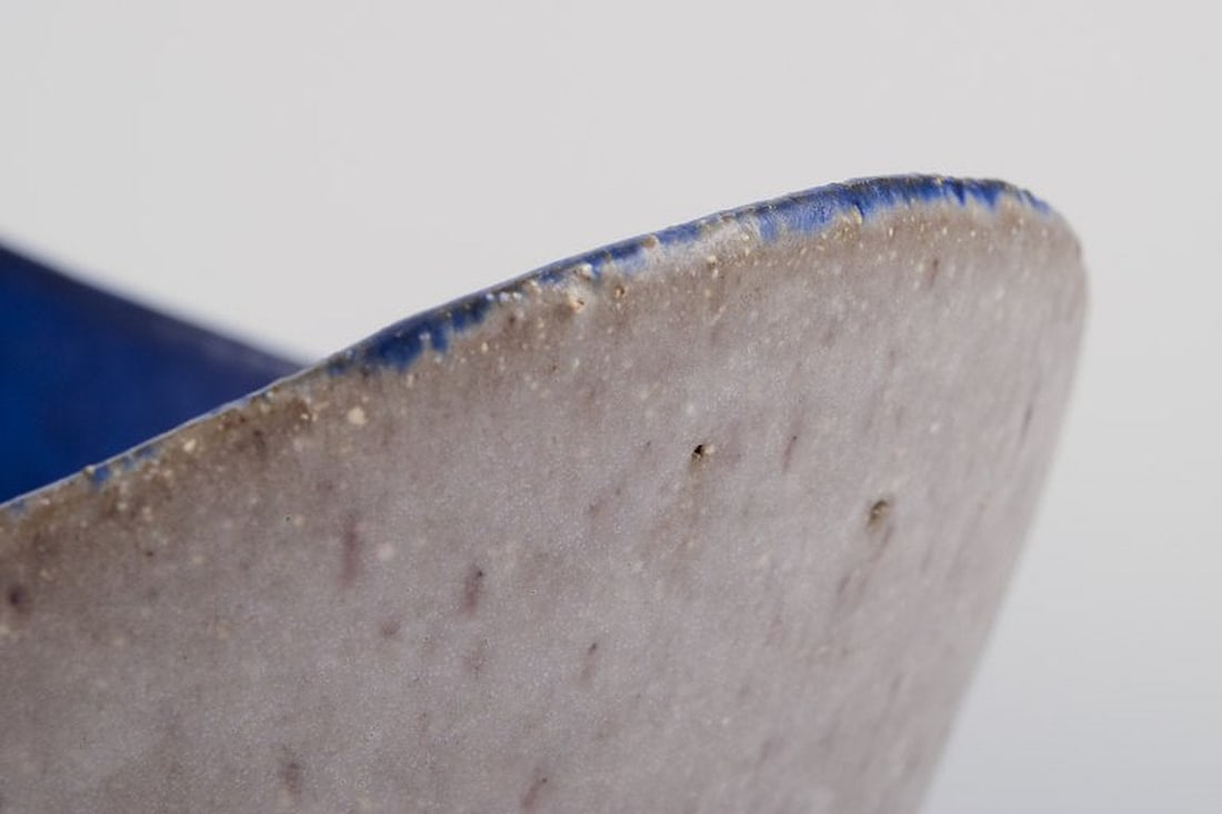 Danish studio ceramist. Large oval unique ceramic bowl. 1945. - 6