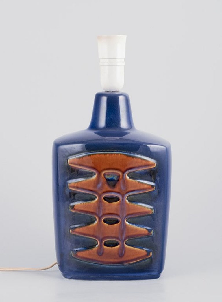 Einar Johansen for Søholm, Danmark. Large table lamp in stoneware. 1970s. (1 of 8)