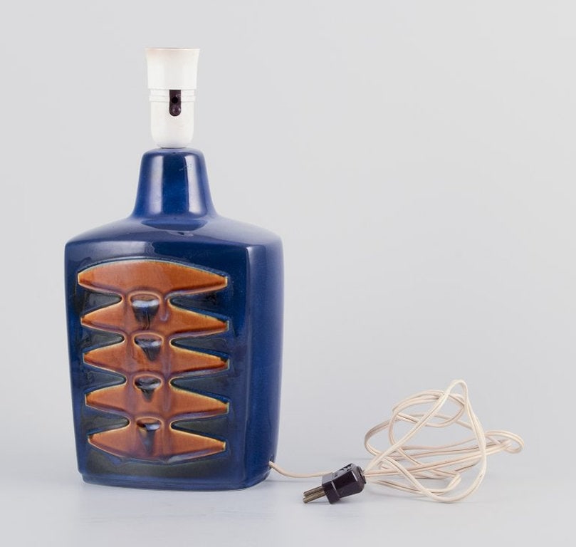 Einar Johansen for Søholm, Danmark. Large table lamp in stoneware. 1970s. - 6
