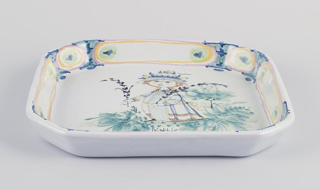 Bjørn Wiinblad, Det Blå Hus, Denmark. Unique octagonal ceramic bowl/wall relief. - 3