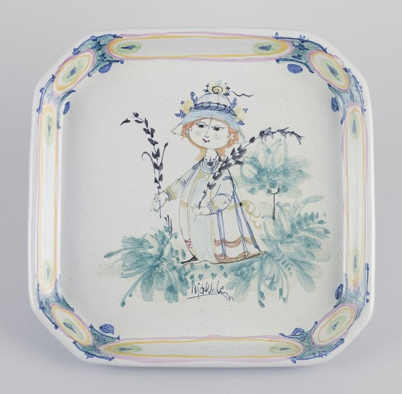 Bjørn Wiinblad, Det Blå Hus, Denmark. Unique octagonal ceramic bowl/wall relief. - 4