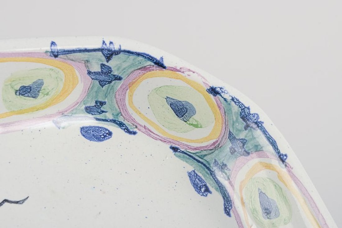 Bjørn Wiinblad, Det Blå Hus, Denmark. Unique octagonal ceramic bowl/wall relief. - 7