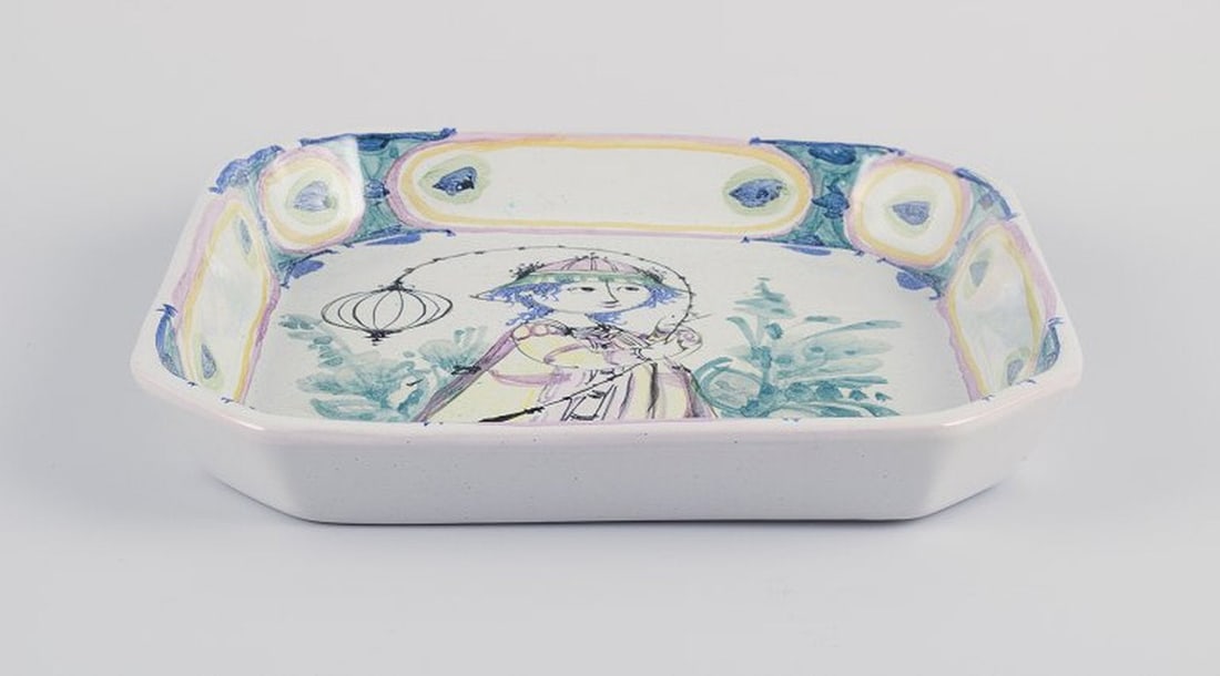 Bjørn Wiinblad, Det Blå Hus, Denmark. Unique octagonal ceramic bowl/wall relief. - 3