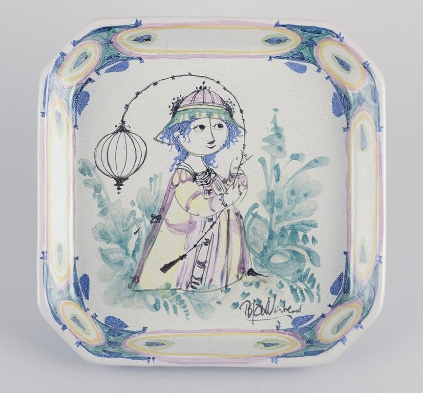 Bjørn Wiinblad, Det Blå Hus, Denmark. Unique octagonal ceramic bowl/wall relief. - 4