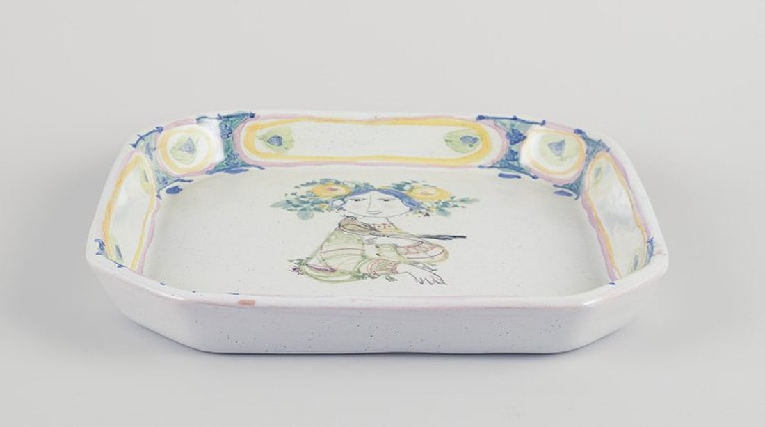 Bjørn Wiinblad, Det Blå Hus, Denmark. Unique octagonal ceramic bowl/wall relief. - 4