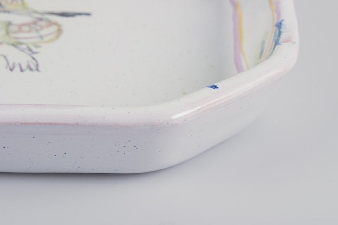 Bjørn Wiinblad, Det Blå Hus, Denmark. Unique octagonal ceramic bowl/wall relief. - 7