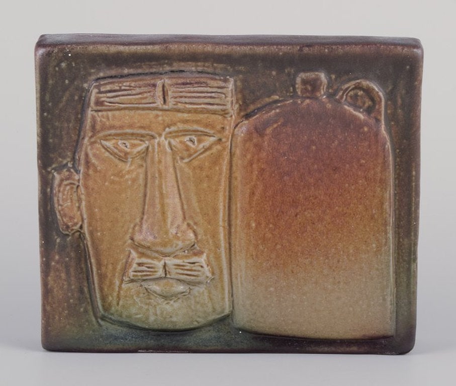 Åke Holm, Swedish ceramist. Own studio. Unique wall relief in terracotta. 1960s/70s. (1 of 6)