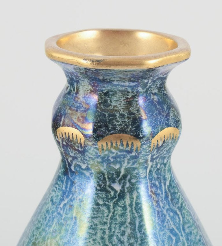 Josef Ekberg for Gustavsberg, Sweden. Octagonal vase in art pottery. 1940s. - 3