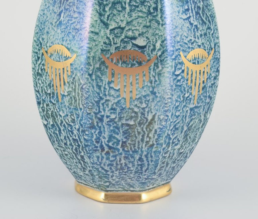 Josef Ekberg for Gustavsberg, Sweden. Octagonal vase in art pottery. 1940s. - 4