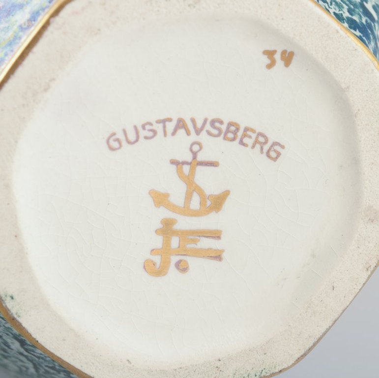 Josef Ekberg for Gustavsberg, Sweden. Octagonal vase in art pottery. 1940s. - 8