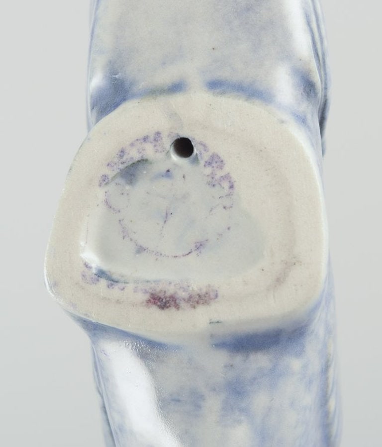 Sven Wejsfelt for Gustavsberg, Sweden. Unique 'Stim' fish in glazed ceramic. 1980s. - 7
