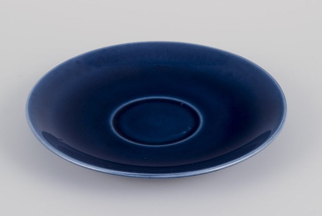 Gertrud Lönegren for Rörstrand, Sweden. Set of four 'Blå Blanche' teacups and saucers - 5