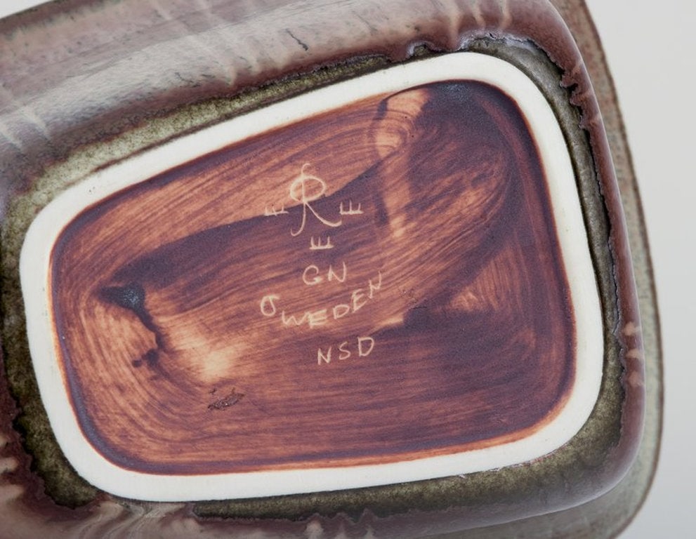 Gunnar Nylund for Rörstrand, Sweden. Square bowl in ceramic. Mid 20th century. - 8