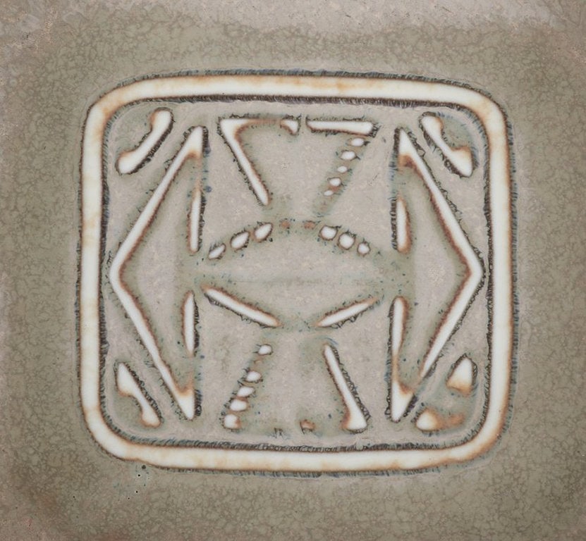 Gunnar Nylund for Rörstrand, Sweden. Square dish in ceramic. Mid 20th century. - 4