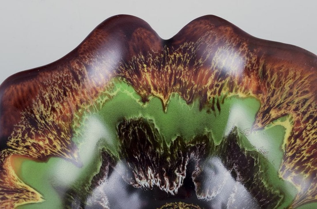 Vallauris, France. Ceramic bowl in multicoloured glaze. Circa 1970s. - 5