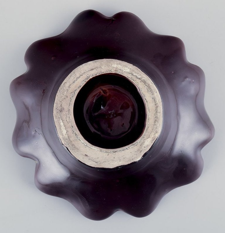 Vallauris, France. Ceramic bowl in multicoloured glaze. Circa 1970s. - 8