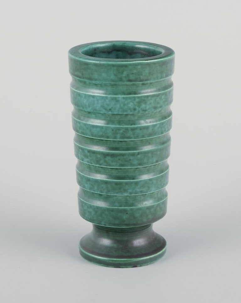 Wilhelm Kåge for Gustavsberg, Sweden. A pair of rare Art Deco ceramic vases. Mid 20th century. - 3