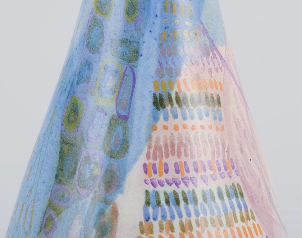 Professor Monica Grandi, Italian ceramicist. Unique ceramic vase with abstract motif. Ca. 1980s. - 6