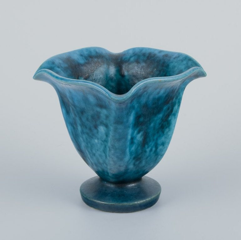Svend Hammershøi for Kähler, Denmark. Small ceramic vase with organic shape. Circa 1930s. (1 of 7)