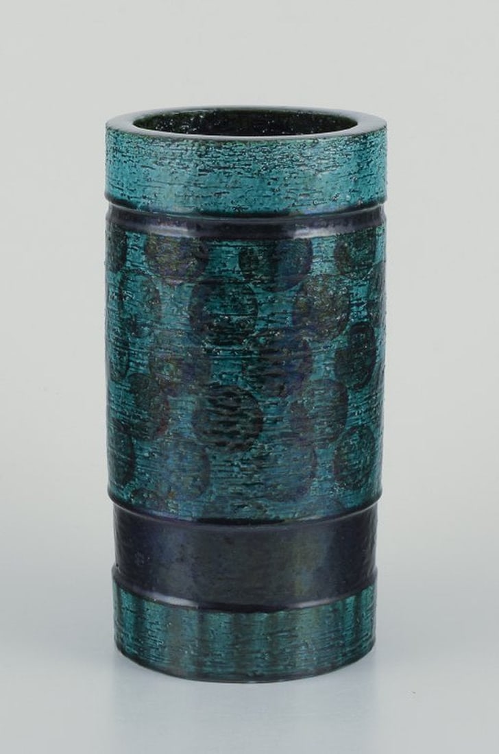 Henrik Allert for Rörstrand, Sweden. Unique ceramic vase in modernist style. 1980s.: Title: Henrik Allert for Rörstrand, Sweden. Unique ceramic vase in modernist style. 1980s. Description: Henrik Allert for Rörstrand, Sweden. Unique ceramic vase in modernist style. Black