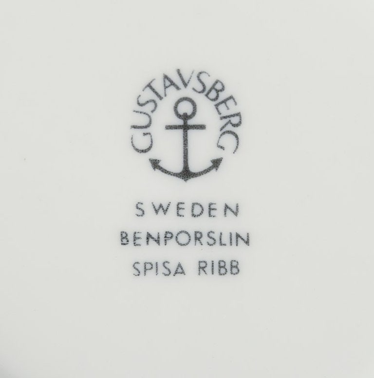 Stig Lindberg for Gustavsberg, Sweden. A set of four 'Spisa Ribb' coffee cups and saucers in - 8