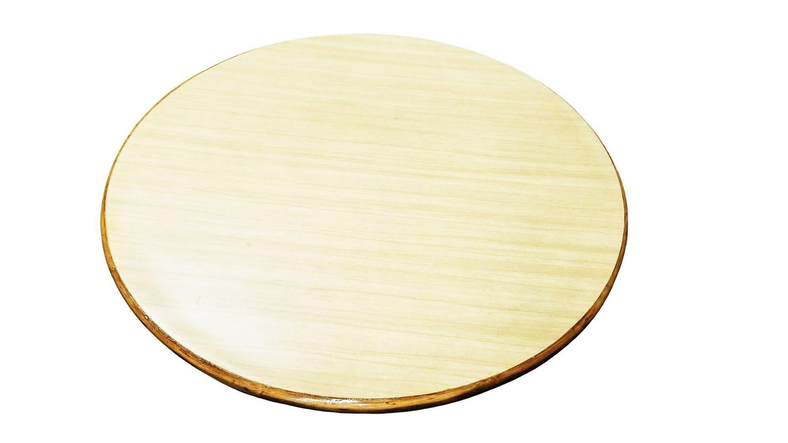 Restored Rattan Round Accent Coffee Table, Unique Size - 3