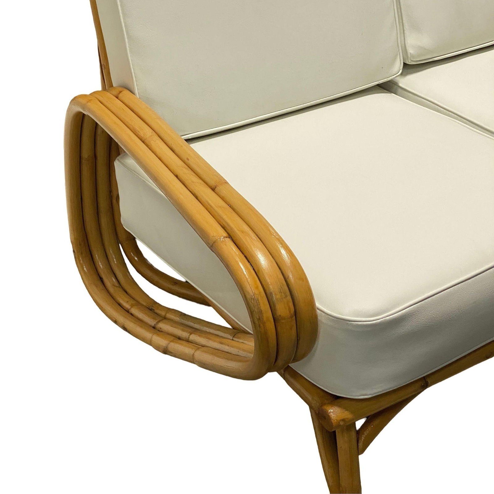 Restored "Triple Triangle" 3-strand Sectional Sectional Settee W/ Loop Base - 3