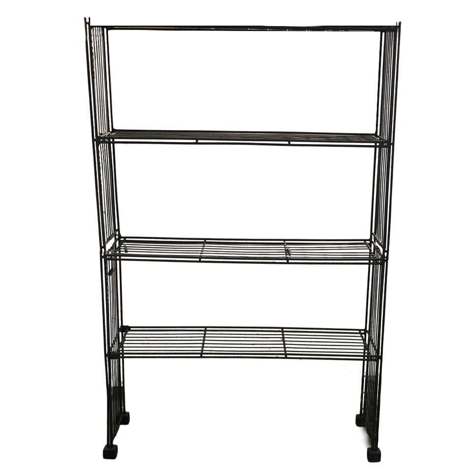 Mid-Century 4-Tier Iron Wire Art Display Shelf Bookshelf, Pair - 2