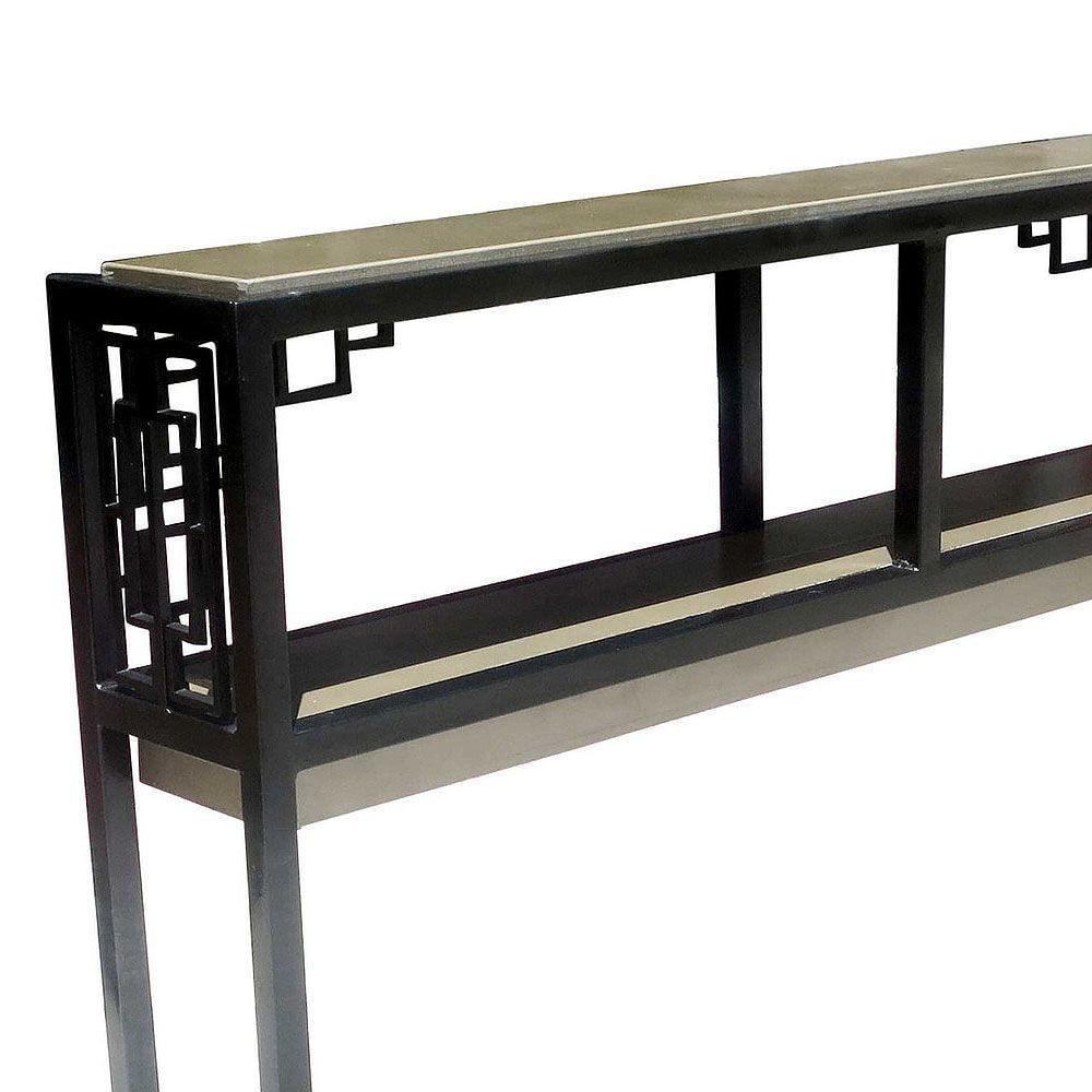 Black and Gold "Prairie" Style Console Table - 5