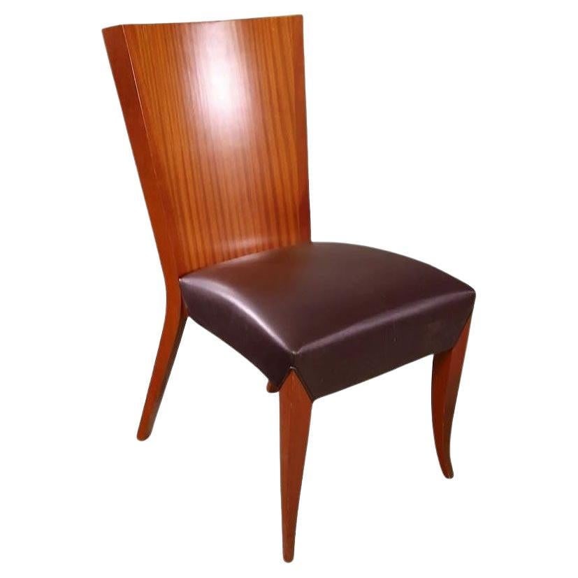 Dakota Jackson "Aldabhra" Sculptural Side Chair w/ Black Leather Seat: Title: Dakota Jackson "Aldabhra" Sculptural Side Chair w/ Black Leather Seat Description: Dakota Jackson's "Aldabhra" Side Chair with sculptural beauty is found at the intersection of the back and