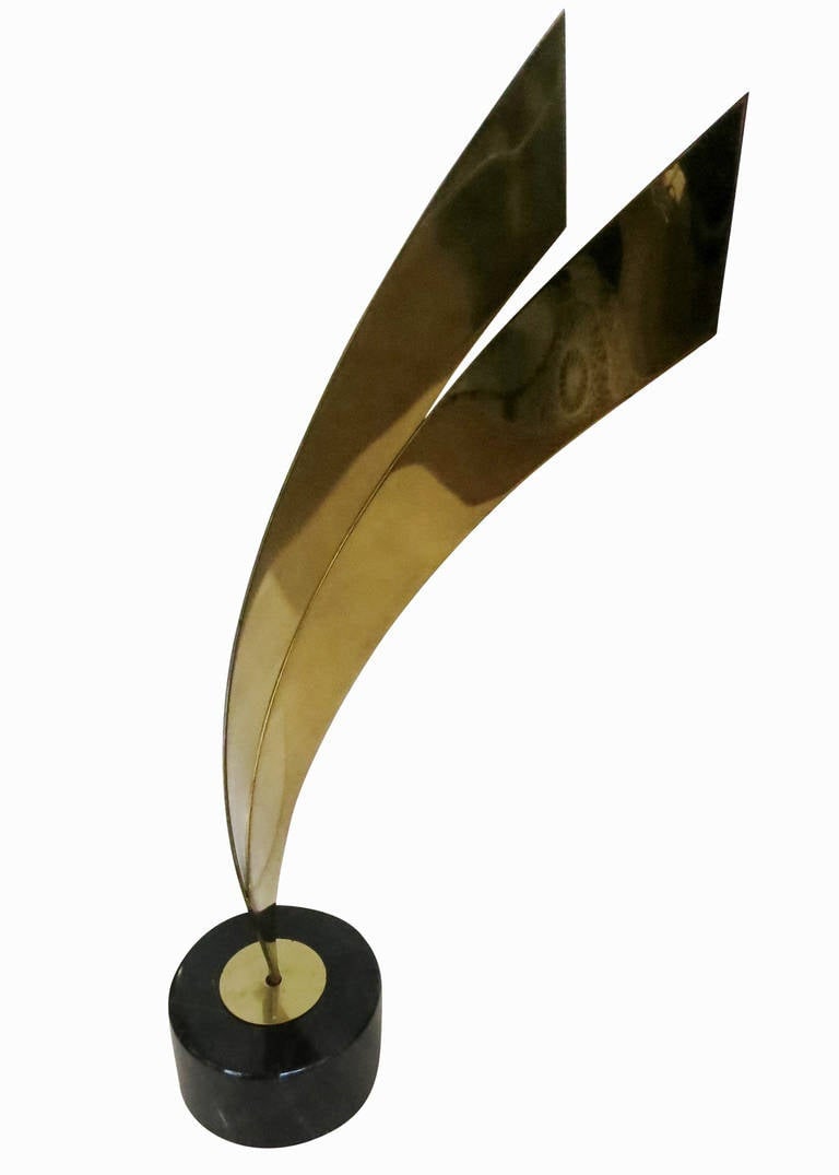 Post Modern Abstract Brass Table Sculpture by Curtis Jere, 1984 - 2