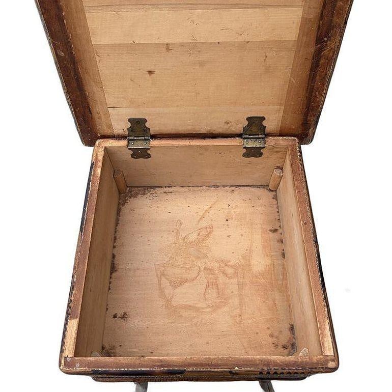 Aesthetic Movement Tiger Tortoise Bamboo & Grassmat Pedestal Table Storage Box - 5