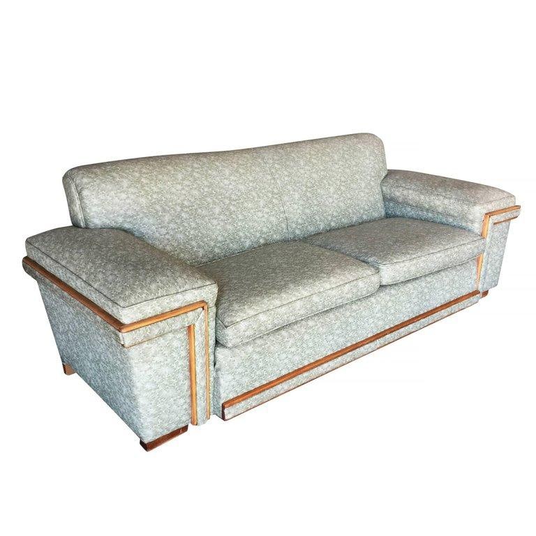 Midcentury Sofa in the Milo Baughman Style with Walnut Trim - 2