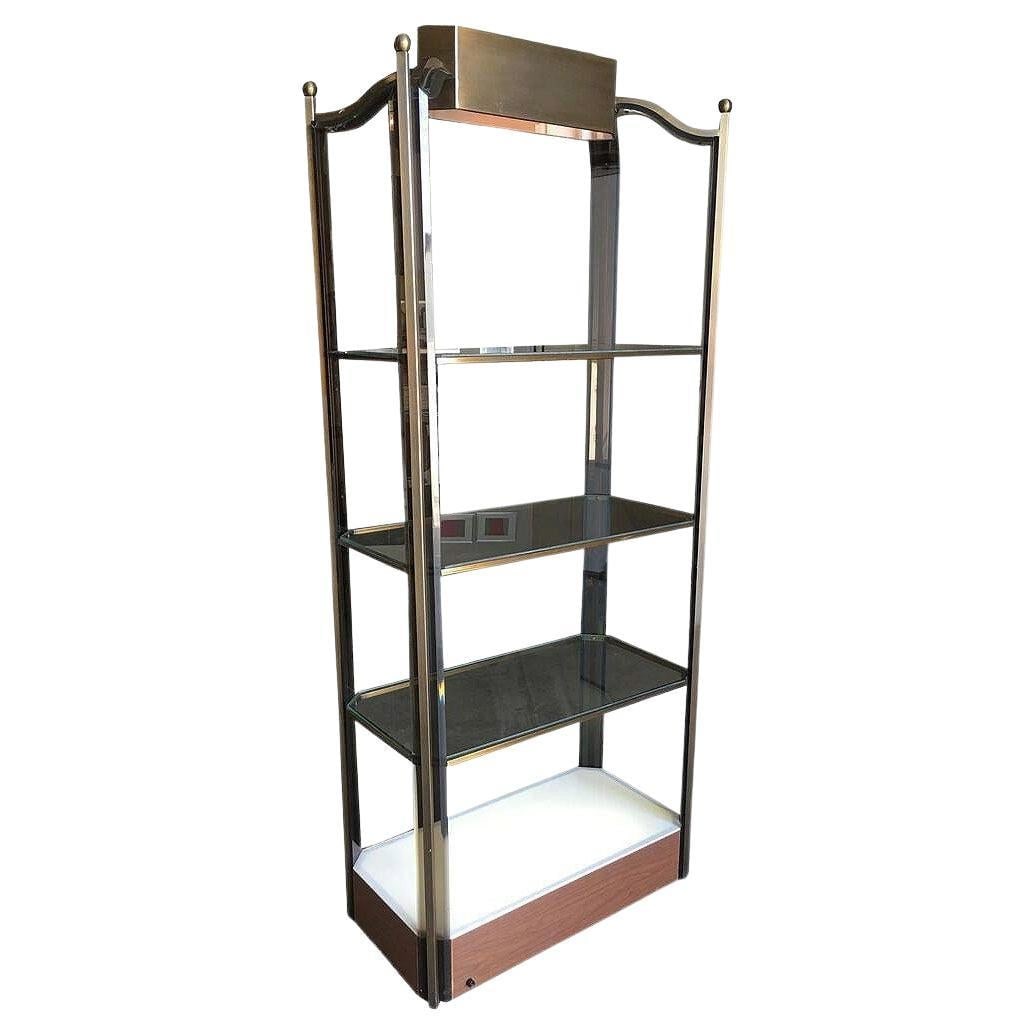 Bronze Glass Light Up Shelf Étagère with Smoked Acrylic Accents (1 of 5)