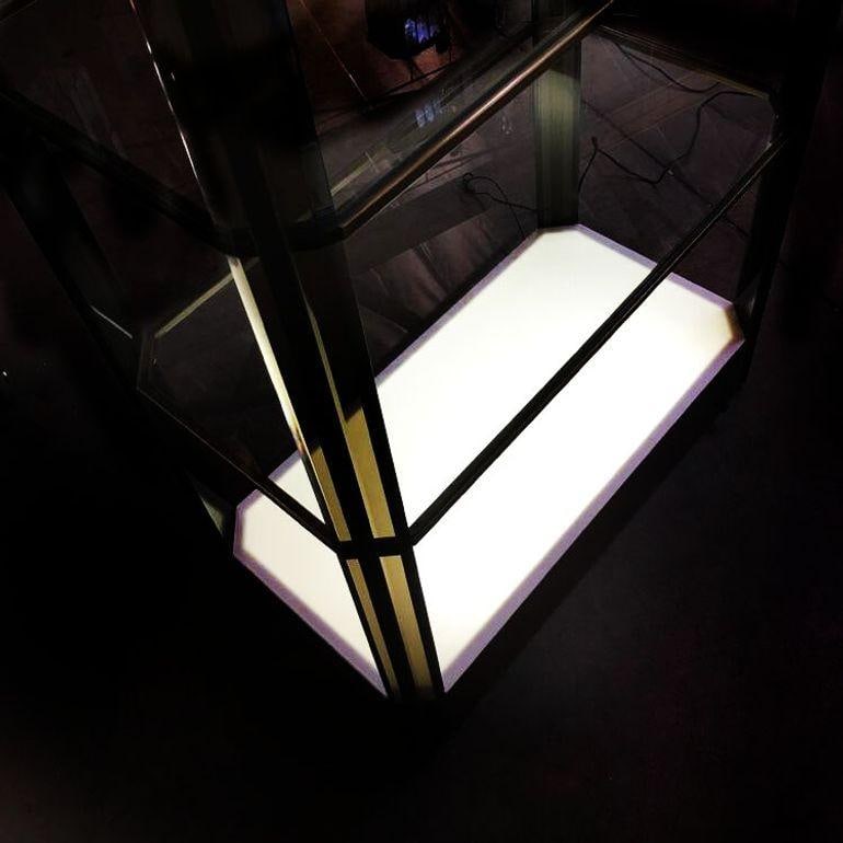 Bronze Glass Light Up Shelf Étagère with Smoked Acrylic Accents - 5