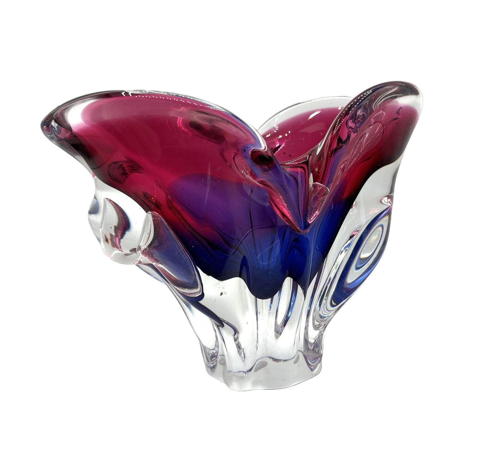 Mid-Century Art Glass Bowl Attributed to Josef Hospodka Czechoslovakia - 2