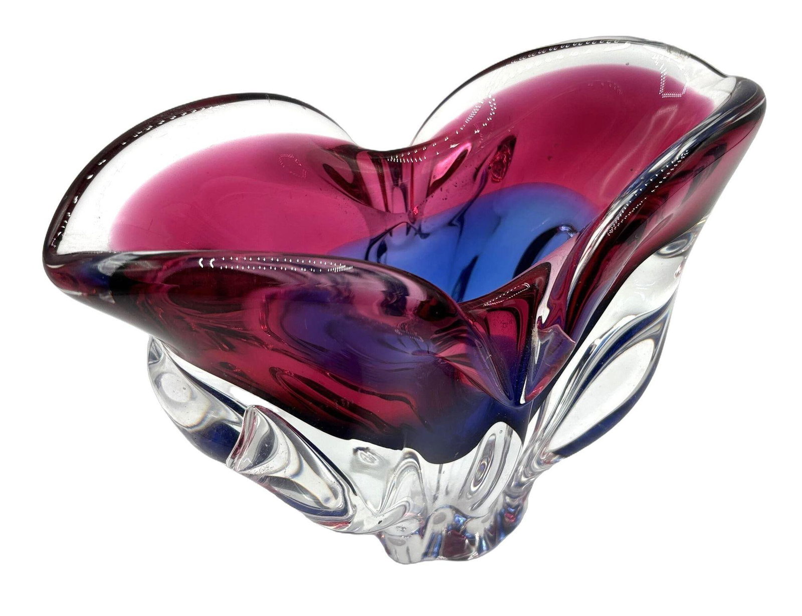 Mid-Century Art Glass Bowl Attributed to Josef Hospodka Czechoslovakia - 3