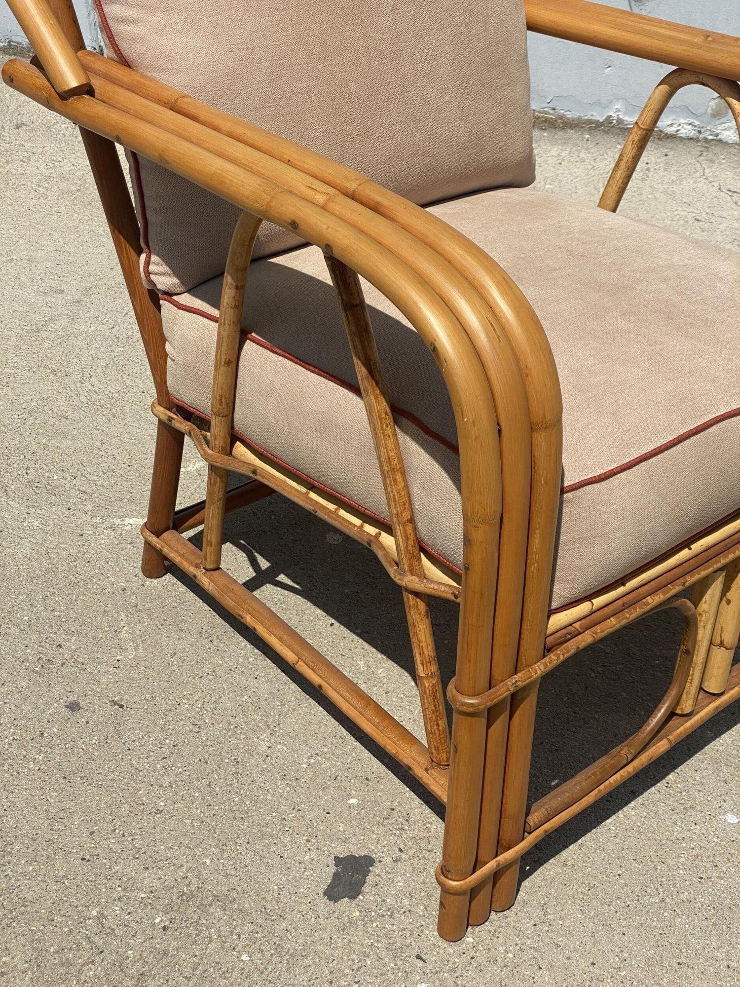 Restored "1949er" Rattan 3-Strand Lounge Chair by Heywood Wakefield - 5