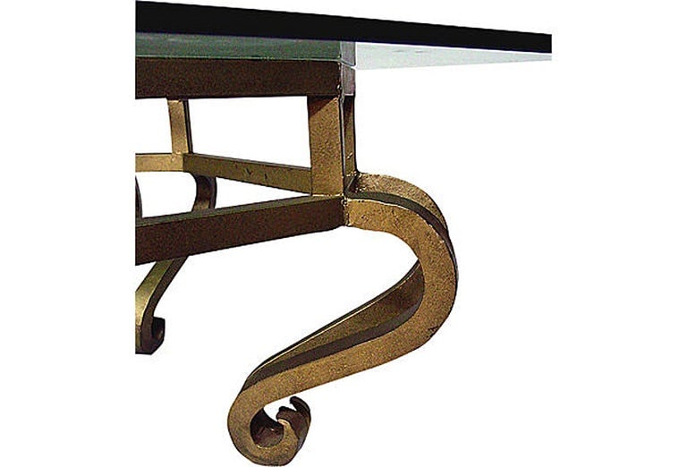 Glamorous Hollywood Regency Gilt Metal Coffee Table - 3
