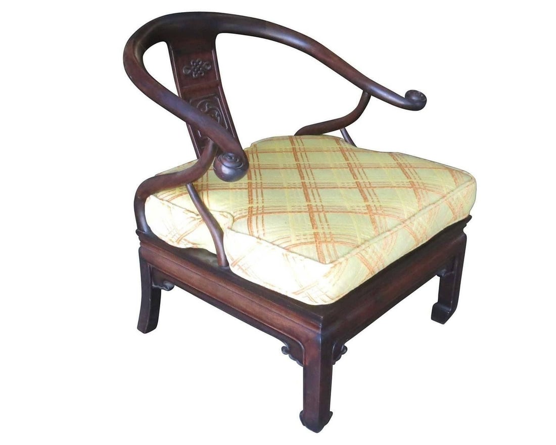 James Mont Style Horseshoe Lounge Chairs, Pair - 2