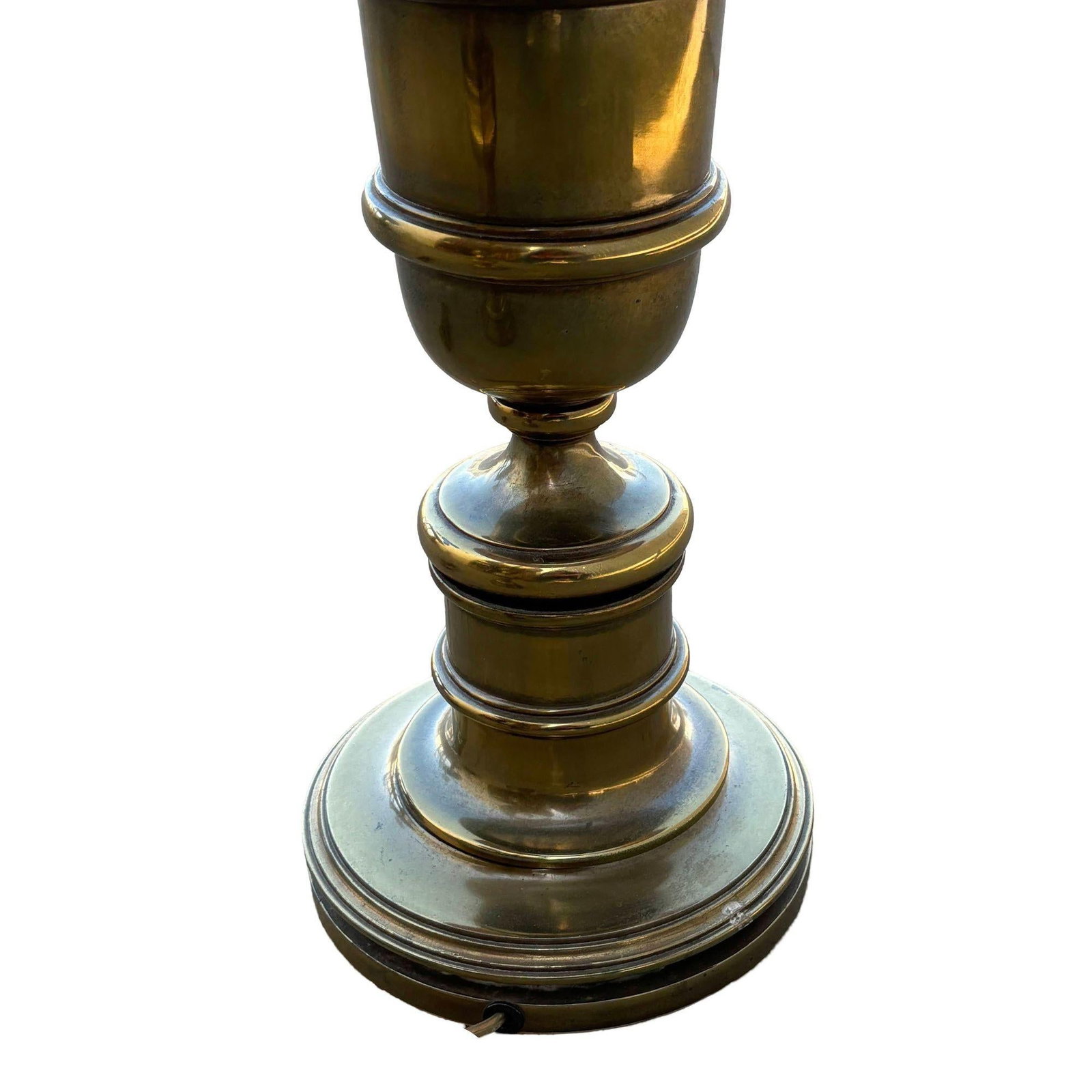 Hollywood Regency Brass Stiffel Style Table Lamp w/ Shade - 4