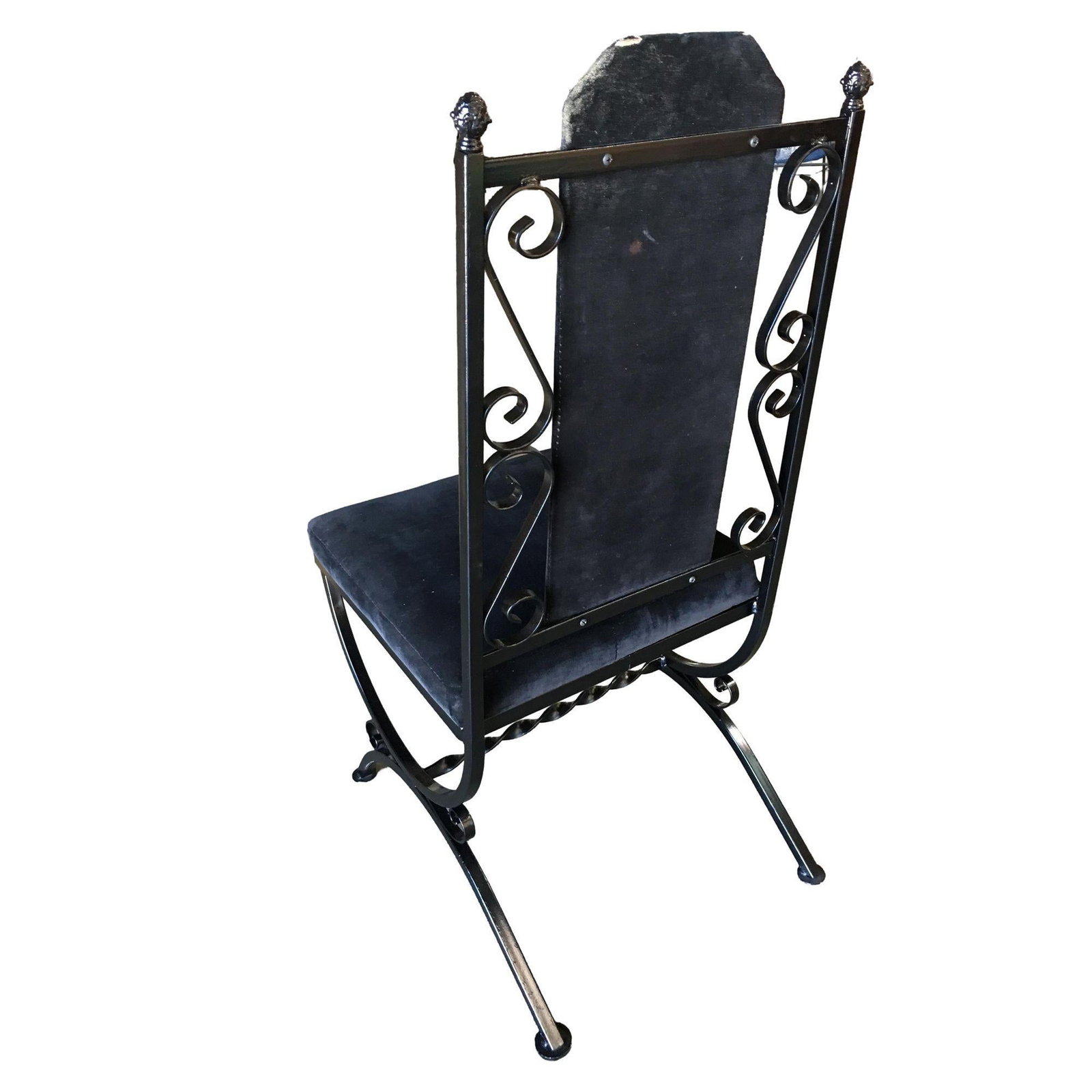 Midcentury Dining Chair with Scrolling Pattern, Set of Four - 4