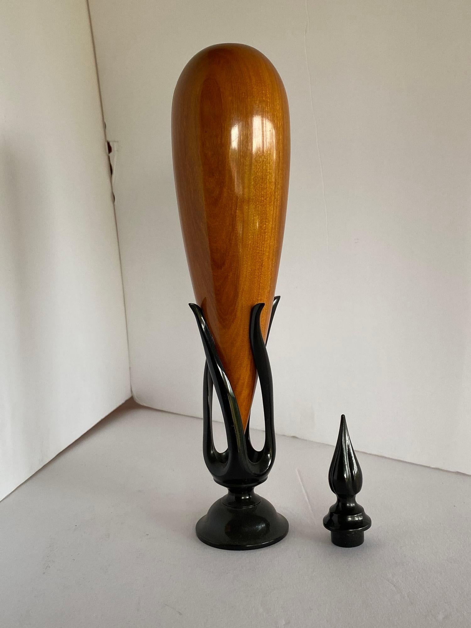 Sculpted Ebony and Chakte Kok Wood "Hollow Vessel" #14 by Don Comer Lacma - 3