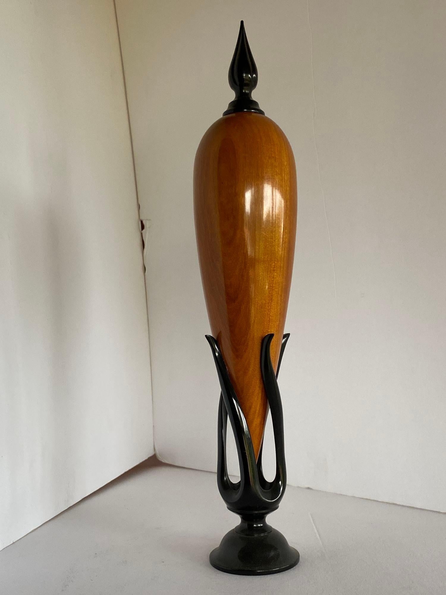 Sculpted Ebony and Chakte Kok Wood "Hollow Vessel" #14 by Don Comer Lacma - 4
