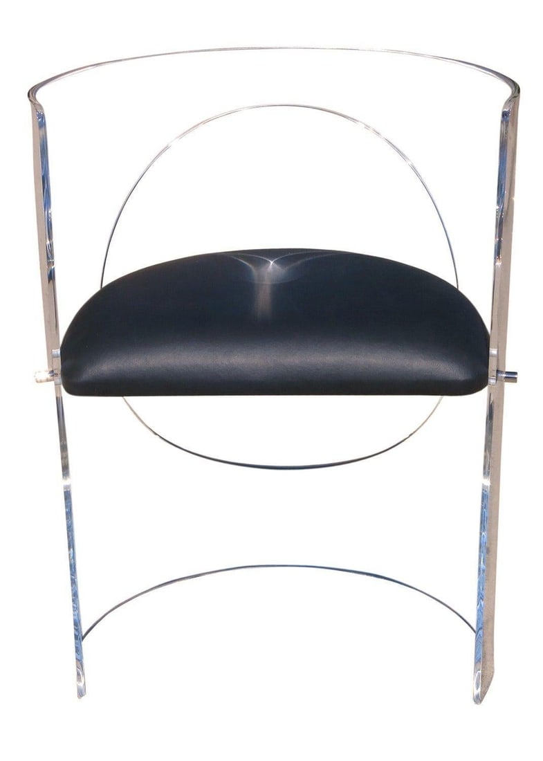 MCM Foating Seat Lucite Wrap Around Chair by Charles Hollis Jones, 10 Available - 2