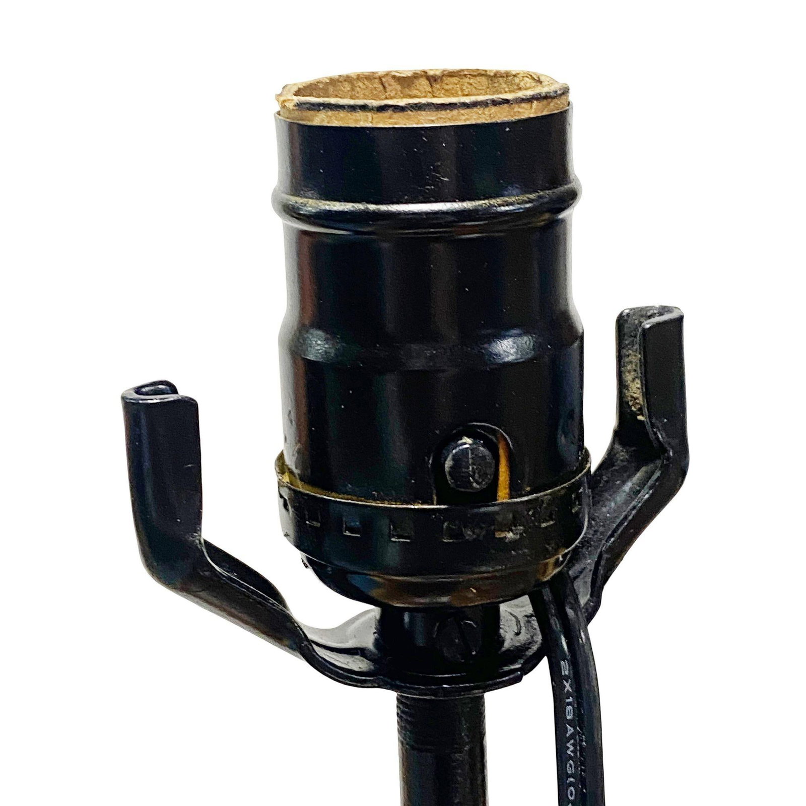 Mid Century Black Ceramic Swan Heads Table Lamp - 5