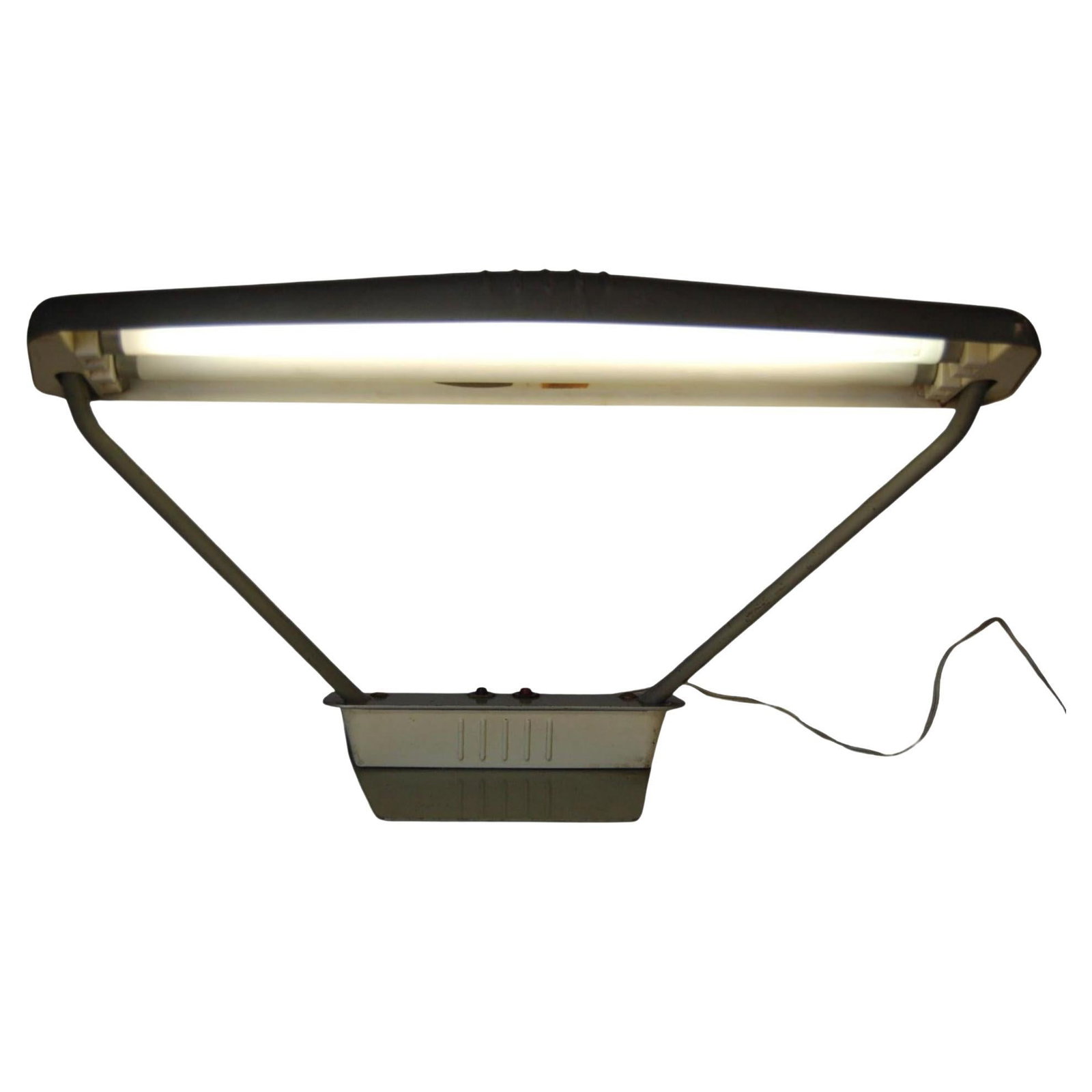 Gunmetal Grey Machine Age Tanker Fluorescent Desk Lamp (1 of 5)